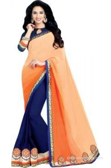 Hitansh Fashion Embriodered Fashion Georgette Sari